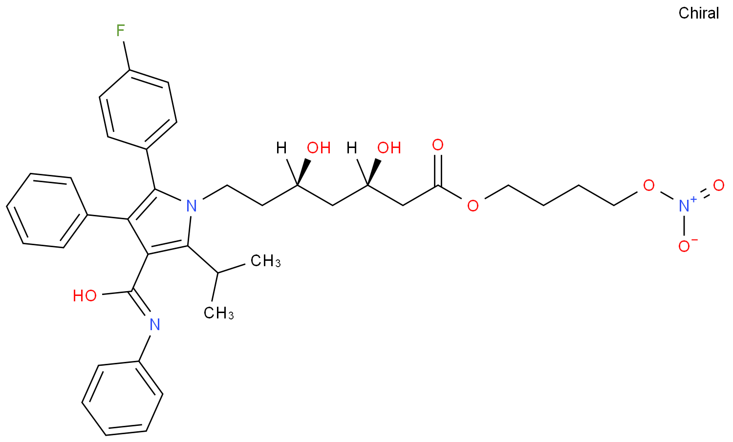 4-Nitrooxybutyl (3R,5R)-7-[2-(4-fluorophenyl)-3-phenyl-4-(phenylcarbamoyl)-5-propan-2-ylpyrrol-1-yl]-3,5-dihydroxyheptanoate