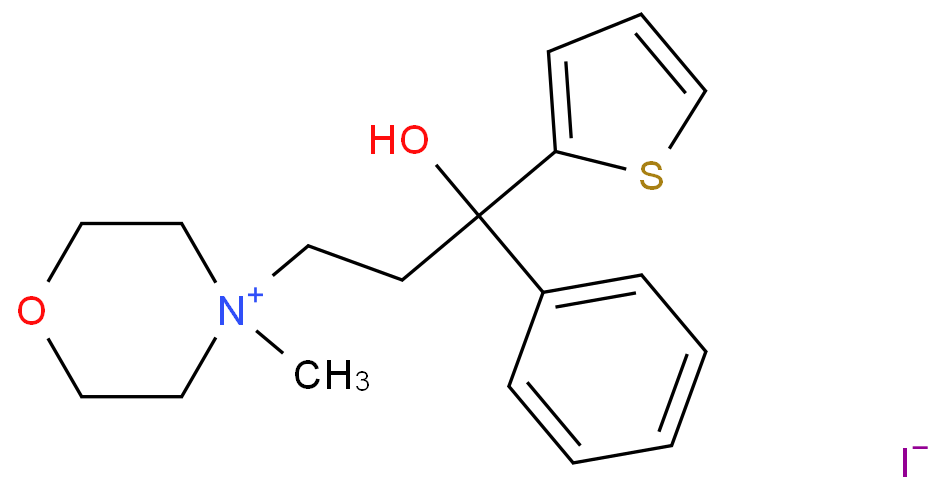Morpholinium,4-[3-hydroxy-3-phenyl-3-(2-thienyl)propyl]-4-methyl-, iodide (1:1)  