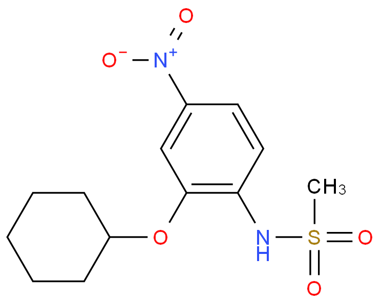 N-[2-(环己氧基)-4-硝基苯基]甲烷磺酰胺化学结构式