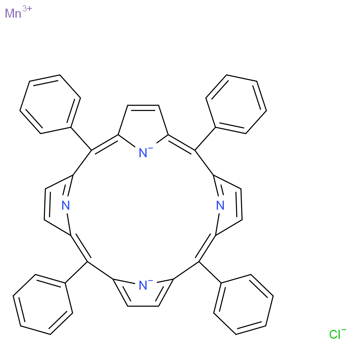 Hualong porphyrin 32195-55-4, 4-35$/g, 5,10,15,20-Tetraphenyl-21H,23H-porphine manganese(III) chloride  