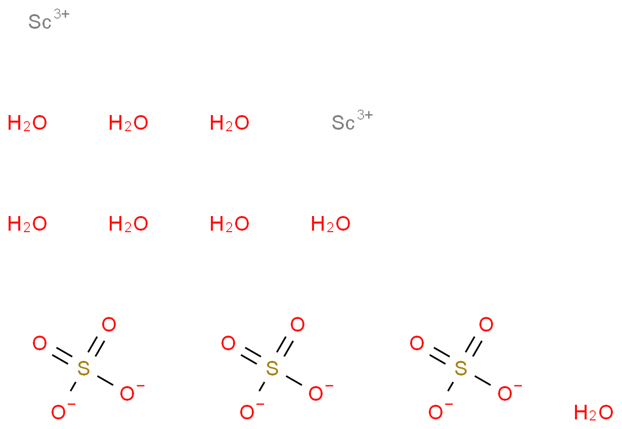 硫酸钪(III)八水合物化学结构式