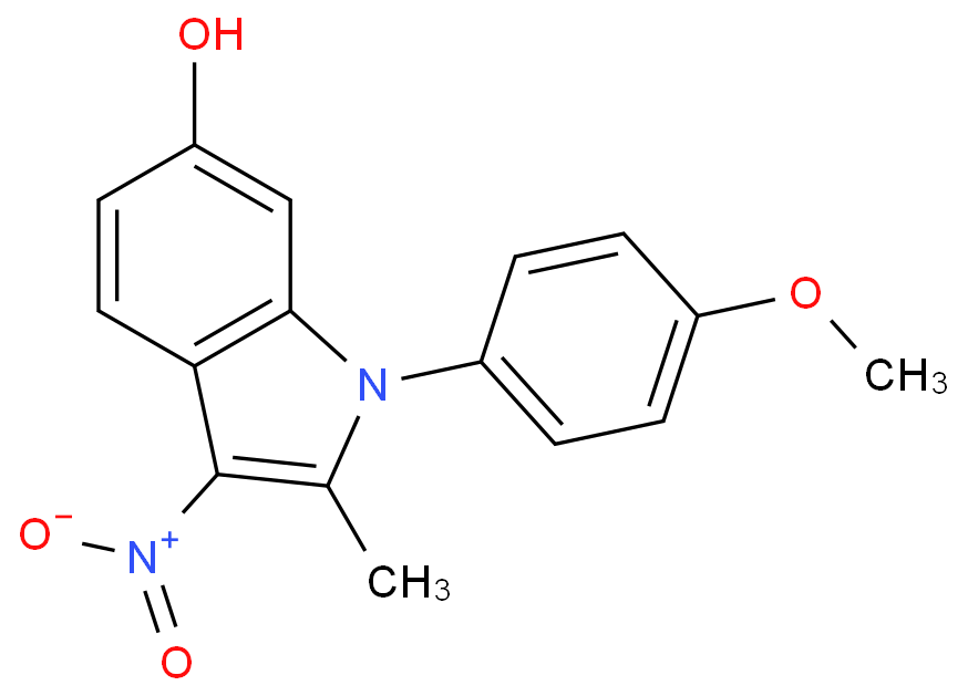 1-(4-甲氧基苯基)-2-甲基-3-硝基-1H-吲哚-6-醇 CAS号:147591-46-6科研及生产专用 高校及研究所支持货到付款