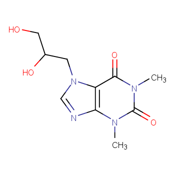 二羟丙茶碱化学结构式