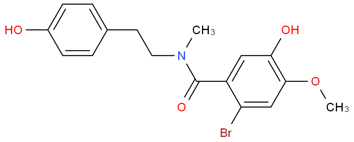 N-methyl-N-(2-[4-hydroxyphenyl]ethyl)-2-bromo-5-hydroxy-4-methoxybenzenecarboxamide  