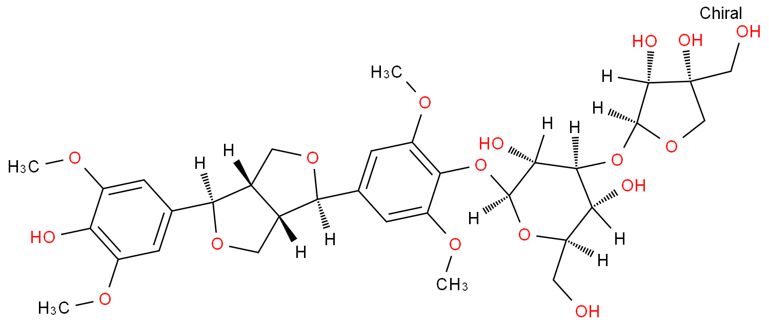 (-)-丁香树脂酚-4-O-β-D-呋喃芹糖基-(1-2)-β-D-吡喃葡萄糖苷