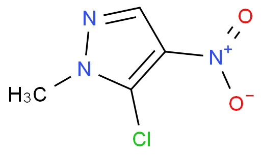 5-氯-1-甲基-4-硝基吡唑化学结构式