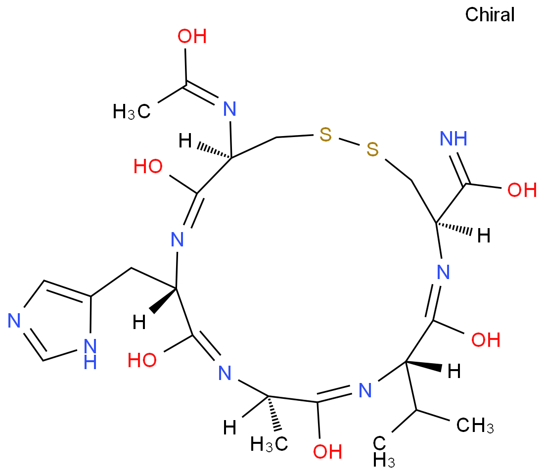 (4R,7S,10S,13S,16R)-13-((1H-咪唑-5-基)甲基)-16-乙酰氨基-7-异丙基-10-甲基-6,9,12,15-四氧基-1,2-二硫基-5,8,11,14-四氮杂环庚烷-4-酰胺/229971-81-7