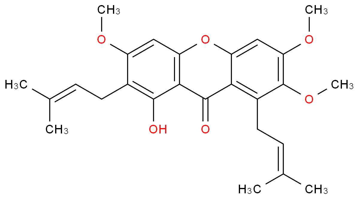 1-hydroxy-3,6,7-trimethoxy-2,8-bis(3-methylbut-2-enyl)xanthen-9-one