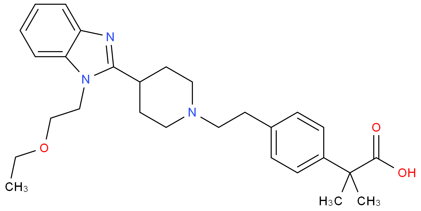 2-[4-[2-[4-[1-(2-ethoxyethyl)benzimidazol-2-yl]piperidin-1-yl]ethyl]phenyl]-2-methylpropanoic acid