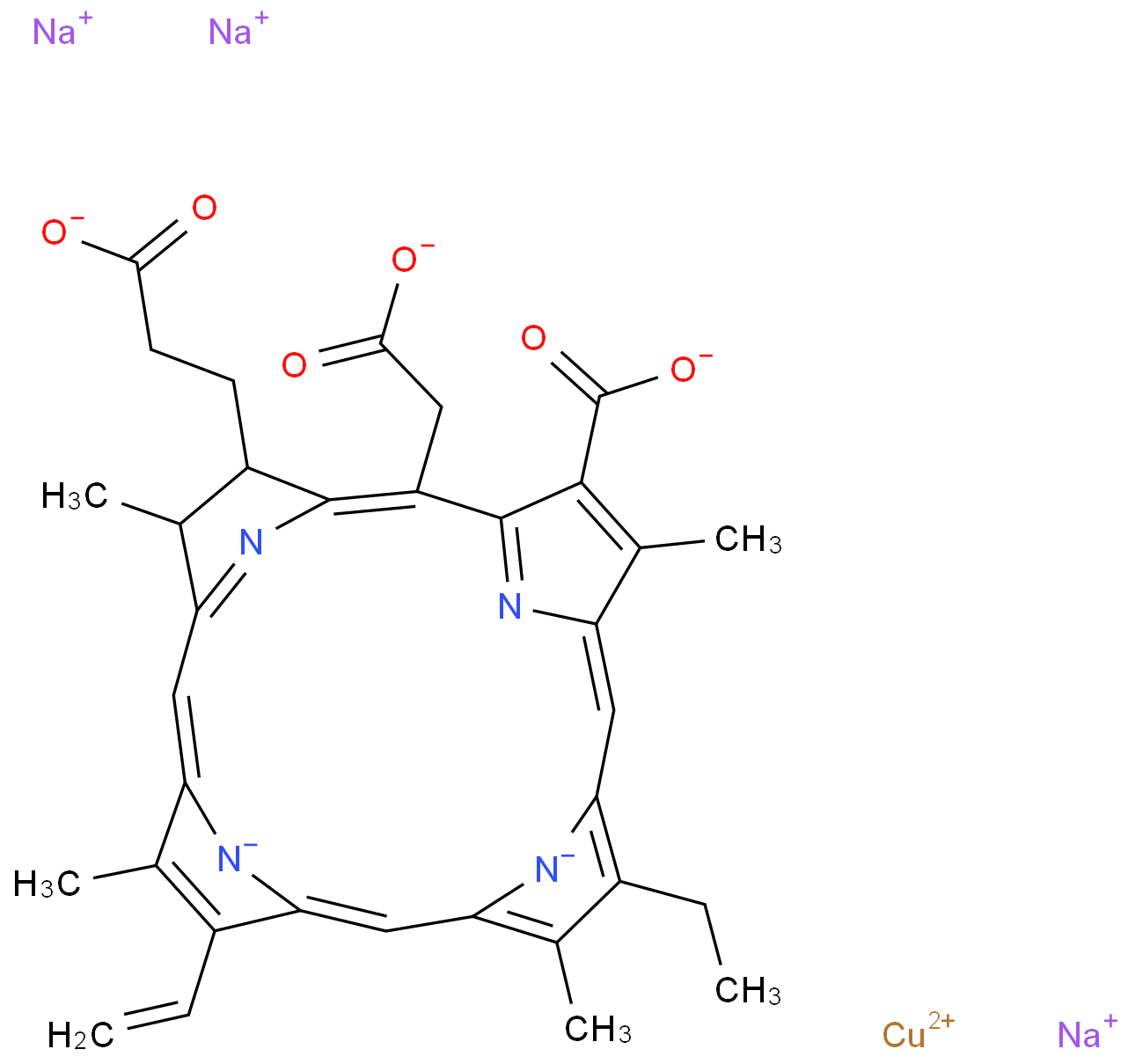 叶绿素铜钠盐化学结构式