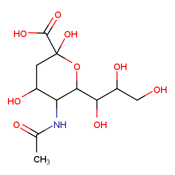N-Acetylneuraminic acid structure