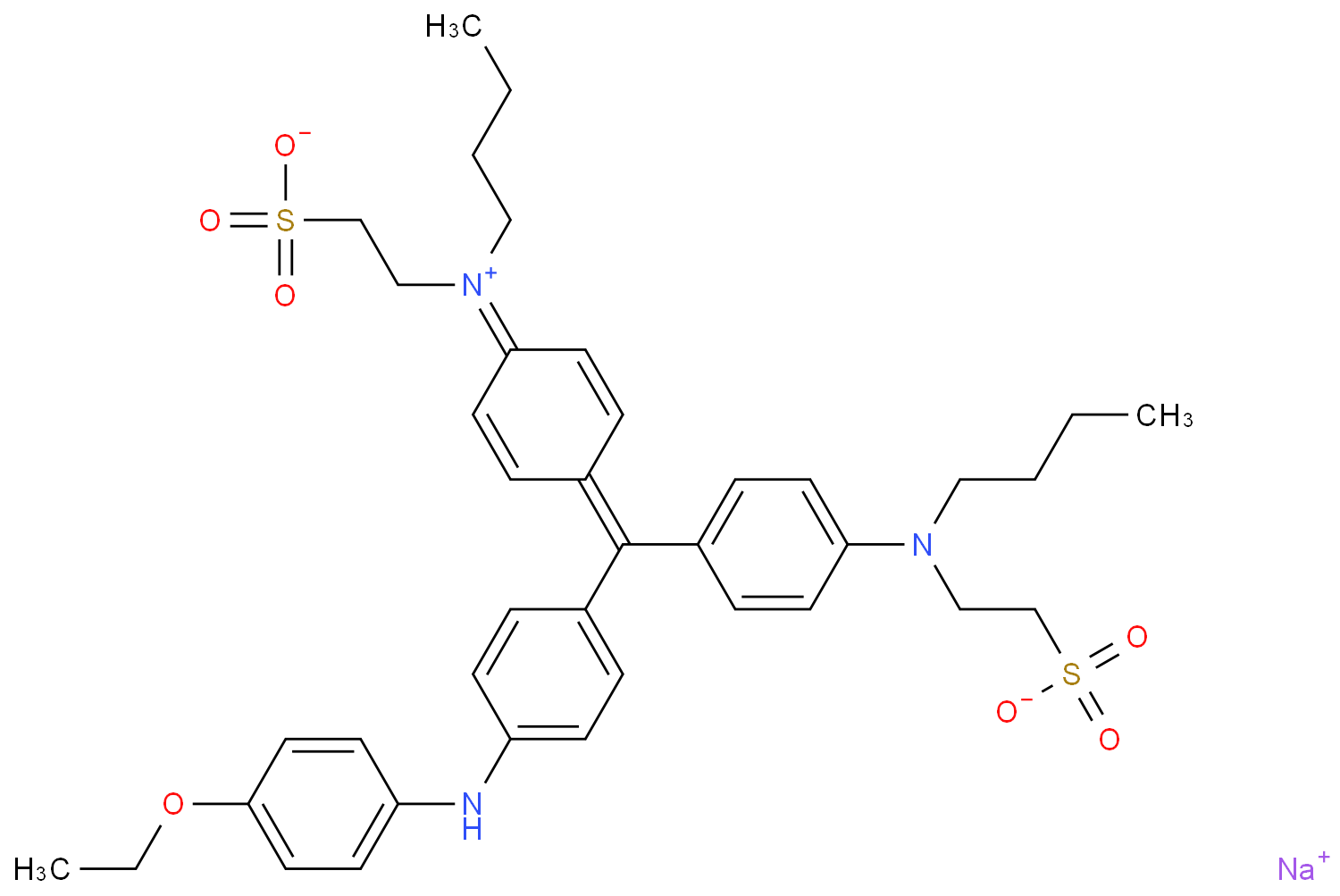 1-Butanaminium, N-(4-((4-(butyl(2-sulfoethyl)amino)phenyl)(4-((4-ethoxyphenyl)amino)phenyl)methylene)-2,5-cyclohexadien-1-ylidene)-N-(2-sulfoethyl)-, inner salt, sodium salt (1:1)  