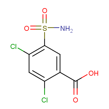 2,4-二氯-5-磺酰胺基苯甲酸化学结构式