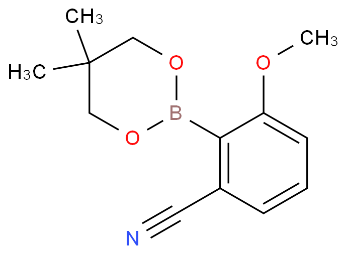 2-氰基-6-甲氧基苯硼酸新戊二醇酯化学结构式