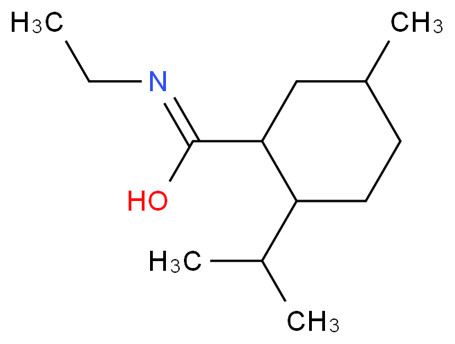 N-乙基-5-甲基-2-(1-甲基乙基)环己甲酰胺化学结构式