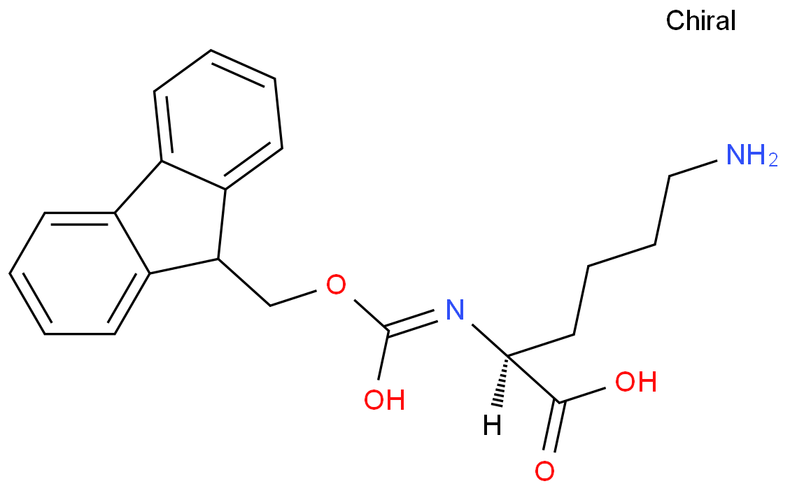 N-芴甲氧羰基-L-赖氨酸化学结构式