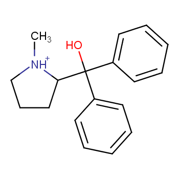 (S)-(+)-2-[羟基(二苯基)甲基]-1-甲基吡咯烷化学结构式