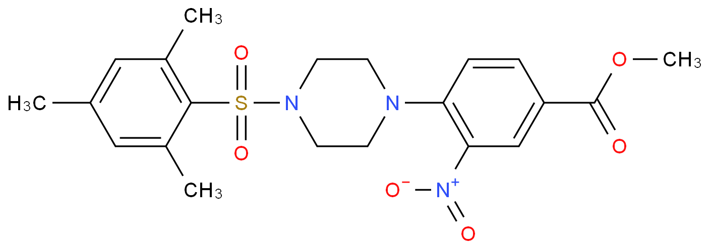 METHYL 4-[4-(MESITYLSULFONYL)PIPERAZINO]-3-NITROBENZENECARBOXYLATE