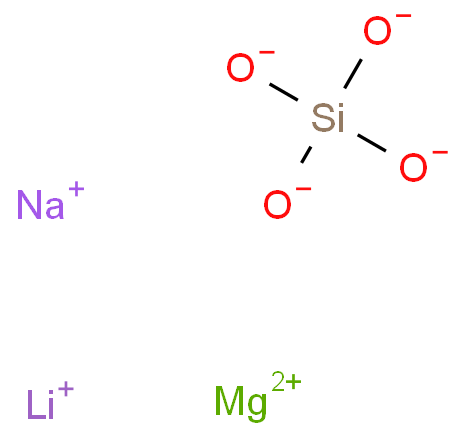 Silicic acid, lithium magnesium sodium salt; 53320-86-8 structural formula