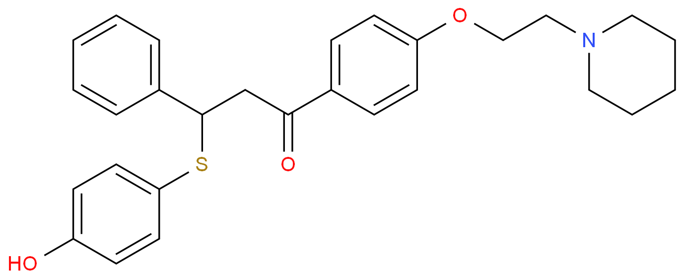 3-[(4-hydroxyphenyl)thio]-3-phenyl-1-[4-[2-(1-piperidinyl)ethoxy]phenyl]-1-propanone
