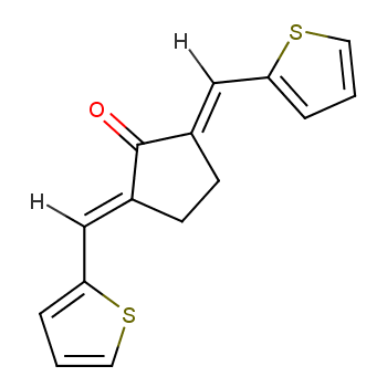 (2E,5E)-2,5-二(2-噻吩基亚甲基)环戊酮化学结构式