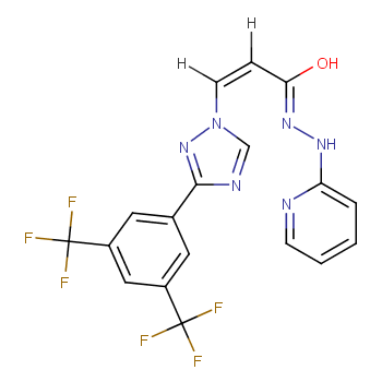 (Z)-3-[3-[3,5-bis(trifluoromethyl)phenyl]-1,2,4-triazol-1-yl]-N\'-pyridin-2-ylprop-2-enehydrazide