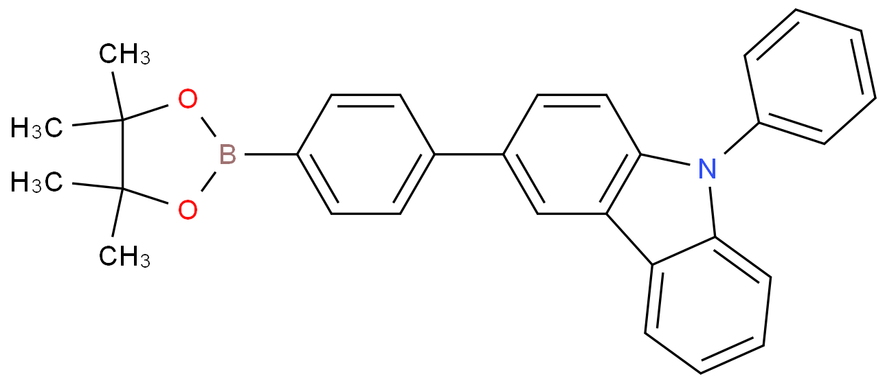 9-苯基-3-（4-（硼酸频哪醇酯）苯基）咔唑 CAS:1219956-30-5