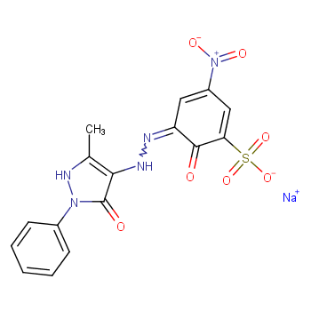 Chromate(1-),[3-[2-[4,5-dihydro-3-methyl-5-(oxo-kO)-1-phenyl-1H-pyrazol-4-yl]diazenyl-kN1]-2-(hydroxy-kO)-5-nitrobenzenesulfonato(3-)]hydroxy-, sodium (1:1),(T-4)-  