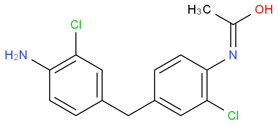 91575-28-9 N-乙酰基-4,4'-亚甲基双(2-氯苯胺) 结构式图片