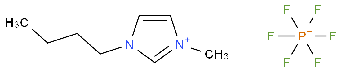 1-丁基-3-甲基咪唑六氟磷酸盐化学结构式
