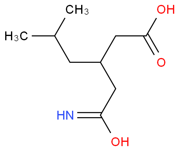 3-(氨甲酰甲基)-5-甲基己酸化学结构式