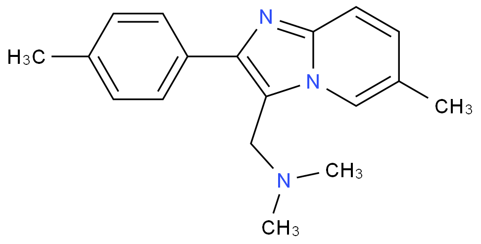 N,N-二甲基-1-(6-甲基-2-(对甲苯)咪唑并[1,2-a]吡啶-3-基)甲胺CAS106961-33-5；现货