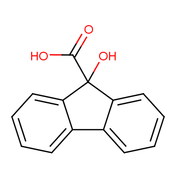 9-Hydroxy-9-fluorenecarboxylic acid structure