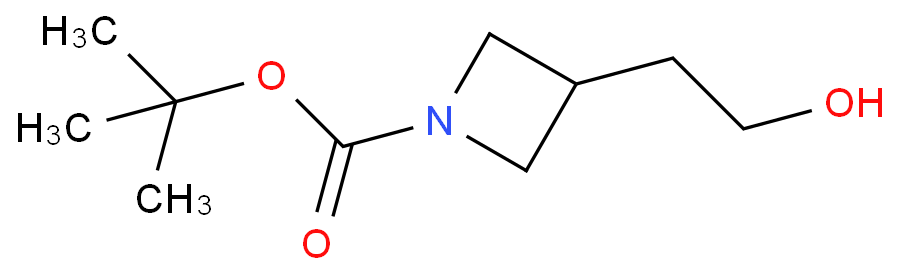 3-(2-羟基乙基)氮杂丁烷-1-羧酸叔丁酯化学结构式