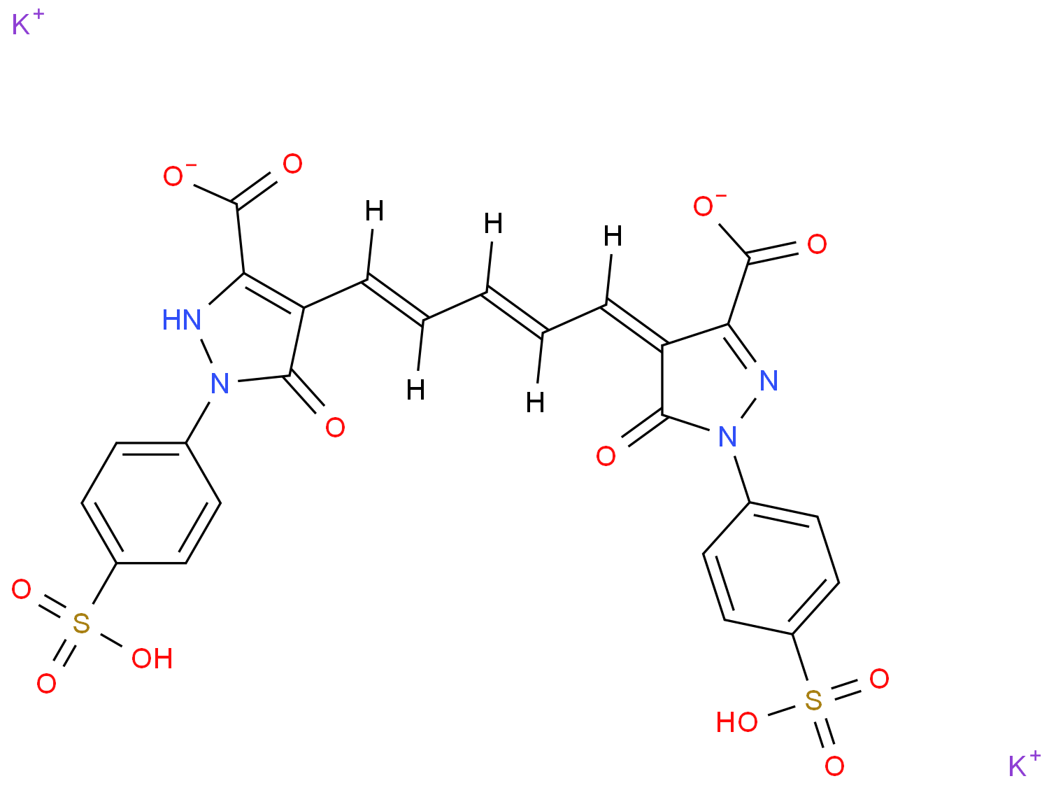 4,4'-BIS[3-CARBOXY-5-OXO-1-(4-SULFOPHENYL)-2-PYRAZOLIN-4-YL]PENTAMETHINE OXONOLE DIPOTASSIUM SALT