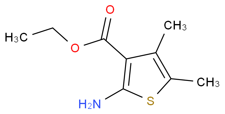 2-氨基-4,5-二甲基噻吩-3-羧酸乙酯化学结构式
