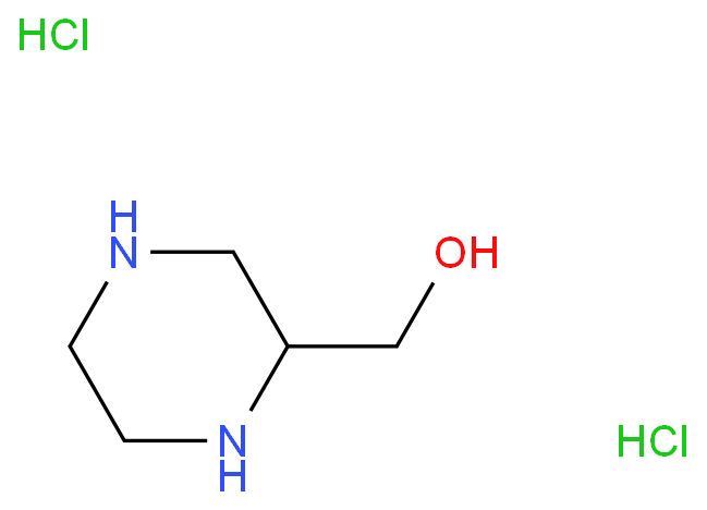 2-哌嗪甲醇双盐酸盐化学结构式