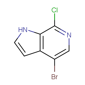 4-溴-7-氯-1H-吡咯并[2,3-C]吡啶化学结构式