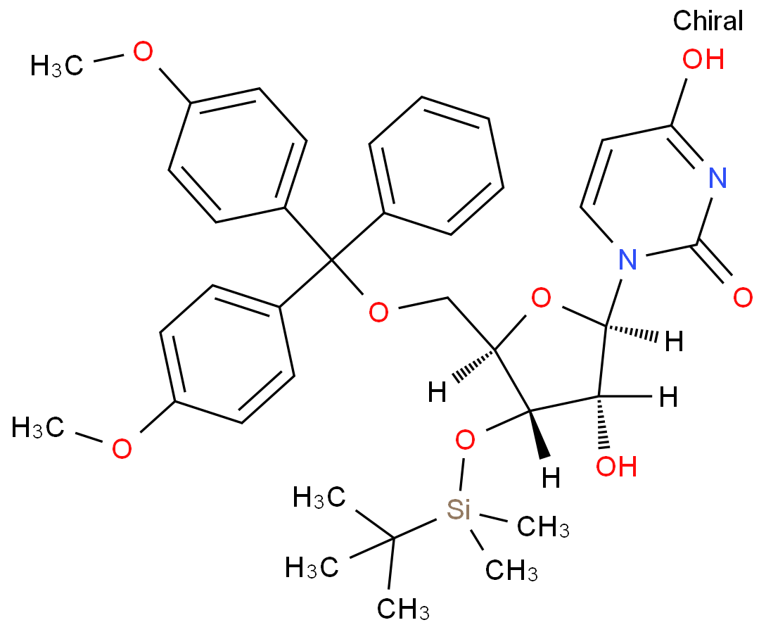 3'-DMTBS-5'-O-(4,4'-二甲氧基三苯甲基)-尿苷 CAS号:81246-81-3科研及生产专用 高校及研究所支持货到付款