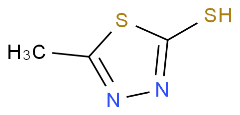 2-巯基-5-甲基-1,3,4-噻二唑化学结构式