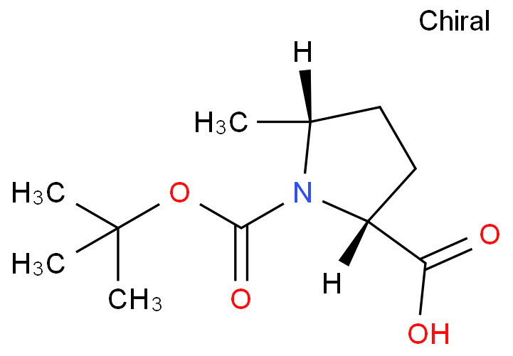 (2R,5R)-1-(叔丁氧羰基)-5-甲基吡咯烷-2-羧酸 CAS号:1657030-28-8科研及生产专用 高校及研究所支持货到付款