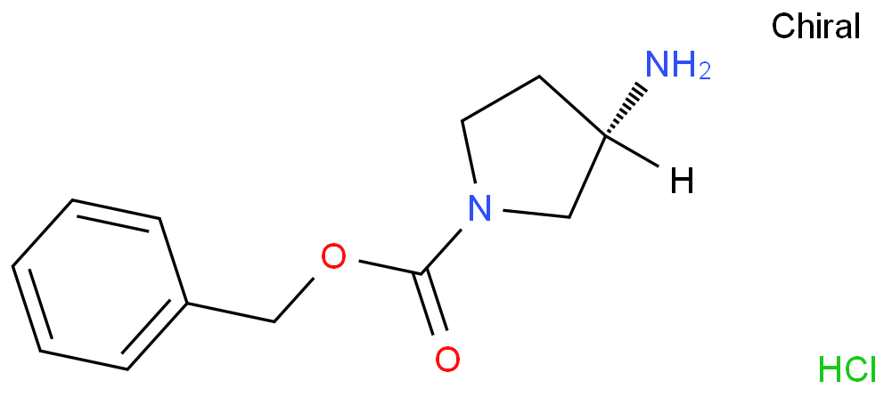 550378-39-7 (S)-1-Cbz-3-氨基吡咯烷盐酸盐 结构式图片