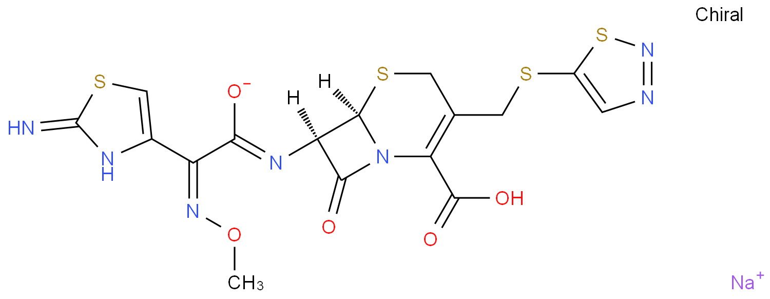 头孢唑南钠化学结构式