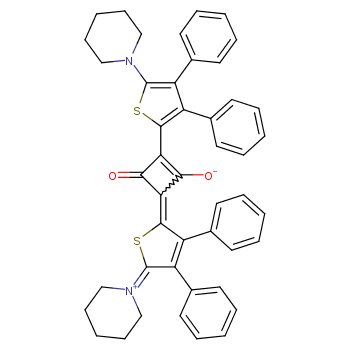 1-(3,4-Diphenyl-5-piperidino-thien-2-yl)-3-(2,5-dihydro-3,4-diphenyl-5-piperidin-1-ylidene-onium-thien-2-ylidene)-2-oxo-cyclobuten-4-olate