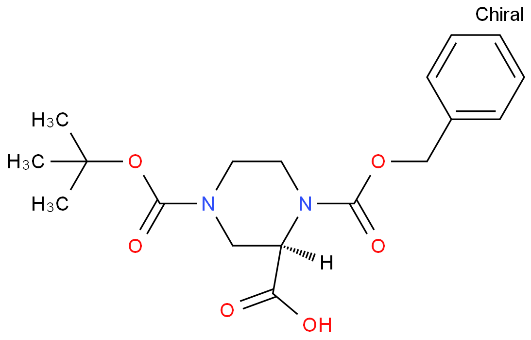 (R)-4-叔丁氧羰基-1-苄氧羰基-2-哌嗪羧酸 CAS号:954388-33-1 科研产品 量大从优 高校及研究所 先发后付