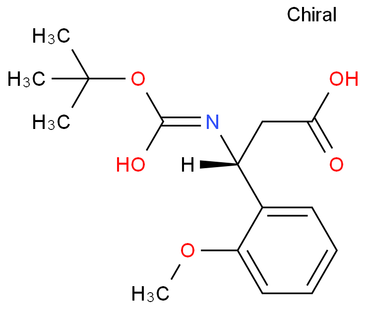 BOC-(R)-3-氨基-3-(2-甲氧基苯基)-丙酸 CAS号:500788-85-2科研及生产专用 高校及研究所支持货到付款