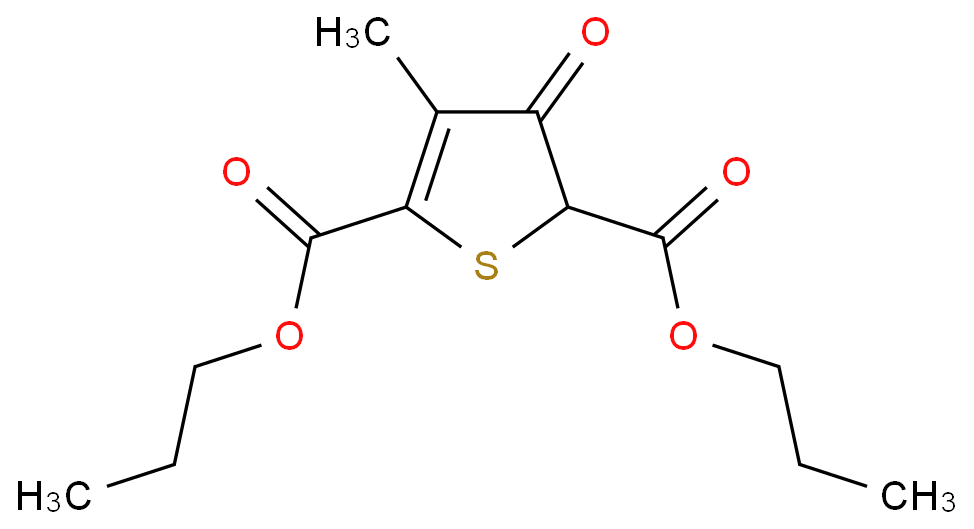 2,5-Thiophenedicarboxylic acid, 2,3-dihydro-4-methyl-3-oxo-, dipropylester