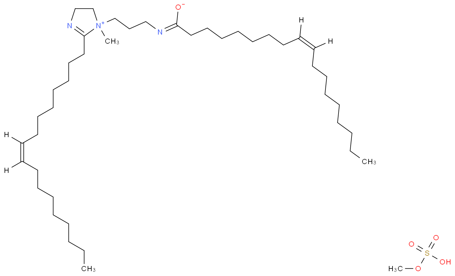 (Z,Z)-2-(8-heptadecenyl)-4,5-dihydro-1-methyl-1-[3-[(1-oxo-9-octadecenyl)amino]propyl]-1-H-imidazolium methyl sulphate