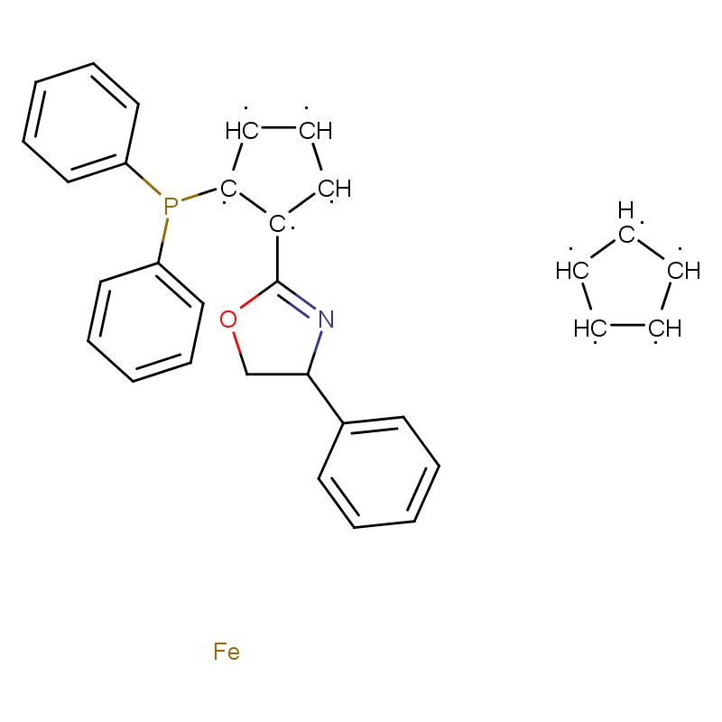 (2R)-1-[(4S)-4,5-二氢-4-苯基-2-恶唑基]-2-(二苯基膦)二茂铁 CAS号:163169-12-8科研及生产专用 高校及研究所支持货到付款