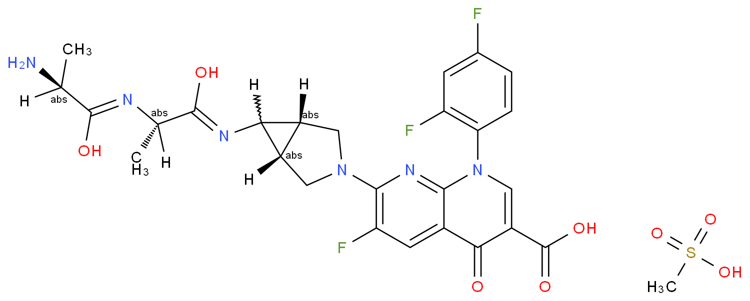 甲磺酸阿拉曲伐沙星化学结构式